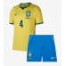 Brasilien Marquinhos #4 Hemmatröja Barn VM 2026 Kortärmad (+ Korta byxor)